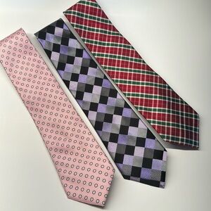 Lot of 3 Joseph A Banks 100% silk neckties